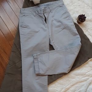 Gap Khaki Rolled Grey Boyfriend Crop Pant